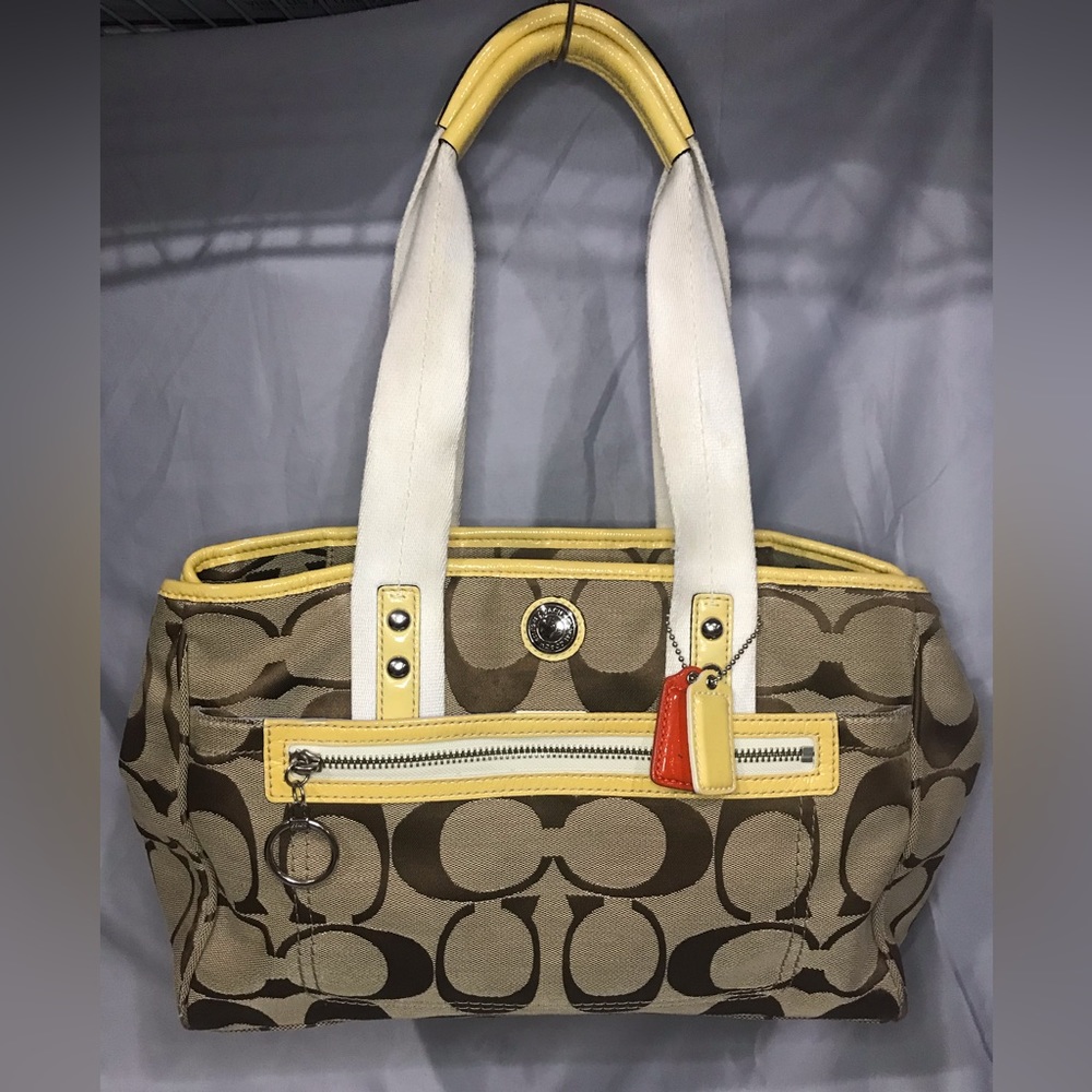 Classic Coach Signature F14878 Satchel Tote Handbag VGUC